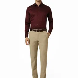 Van Heusen Maroon Slim Fit Shirt image 5