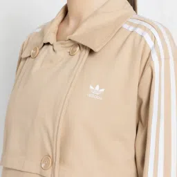 Adidas Originals Beige Cotton Striped Jacket image 5