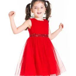 Cherry Crumble By Nitt Hyman Kids Red Embellished Dress-picture-28