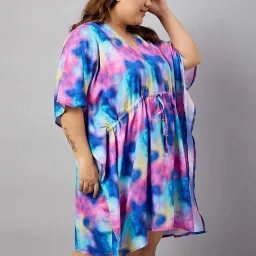 Secrets By ZeroKaata Blue Printed Kaftan image 5