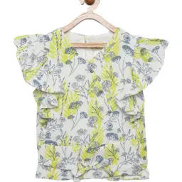Tiny Girl Kids Yellow Printed Top-image-60