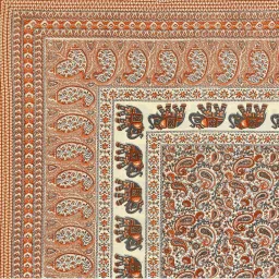 JaipurFabric Peach Cotton 180 TC Double Bedsheet with 2 Pillow Covers image 5