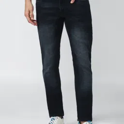 Peter England Navy Skinny Fit Lightly Washed Jeans-image-20