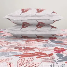 Spaces Atrium Pink 100% Cotton 144 TC Fitted King Bedsheet with 2 Pillow Covers image 5