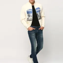 Pepe Jeans Ivory Regular Fit Graphic Print Cotton Sweatshirt image 5