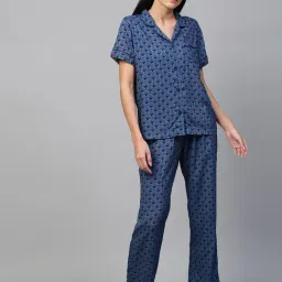 Chemistry Blue Printed Shirt With Pyjamas-picture-11