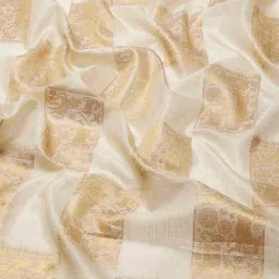 Silk Land Beige Silk Woven Saree With Unstitched Blouse image 5