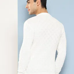 Aarika Geometric Self Design Woollen Pullover image 5