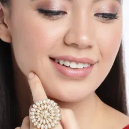 Zaveri Pearls Gold Tone Pearls Flower Ethnic Finger Ring-ZPFK9537-picture-25