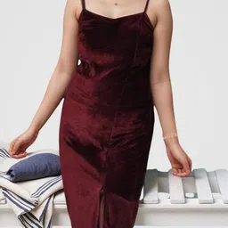BAESD Women Velvet Bodycon Midi Dress image 3