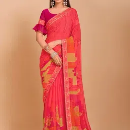 Saree Mall Pink Embellished Sarees With Unstitched Blouse-picture-15