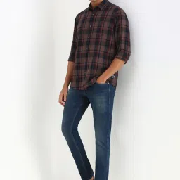 Allen Solly Brown Cotton Regular fit Checks Casual Shirt image 5