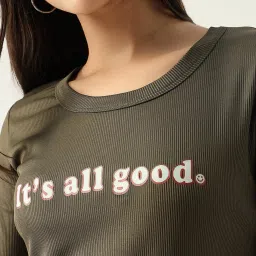 showoffff SHOWOFF Olive Graphic Print T-Shirt image 5