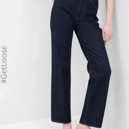GAP Dark Blue Relaxed Fit Solid Jeans-image-23
