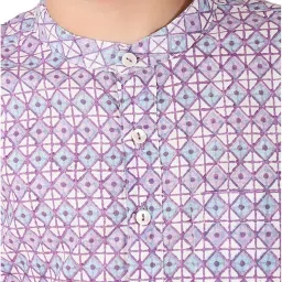 Fabindia Kids Purple Printed Full Sleeves Kurta image 5