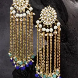 Karatcart Gold-Tone Plated Blue Earrings for Women-image-69