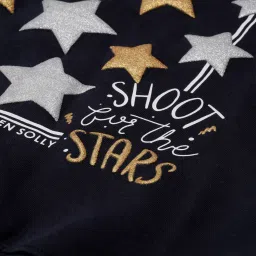 Allen Solly Girls Black Cotton Blend Print Sweatshirt image 5