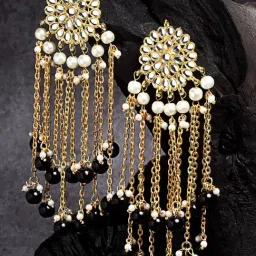 Karatcart Gold-Tone Plated Black Earrings for Women-image-18