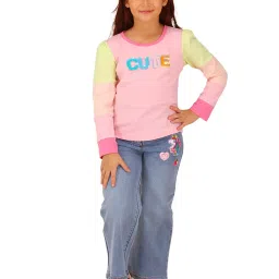 Cutecumber Girls Pink Embellished T-Shirts image 5
