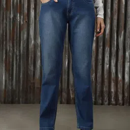 High Star Women Solid High-Rise Low Distress Light Fade Jeans-image-23