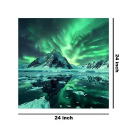 999Store Green Canvas Mystical Aurora Wrapped Painting image 5
