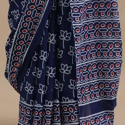 Vanedik Ethnic Motifs Pure Cotton Handloom Bagru Saree image 4