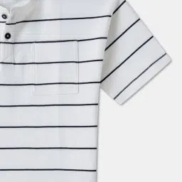 R&B Boys Ivory Cotton Striped T-Shirt image 3