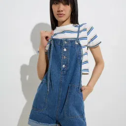 nuon women Nuon by Westside Blue Denim Dungaree-picture-30