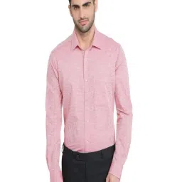 Raymond Red Pure Cotton Slim Fit Self Design Formal Shirt-image-23