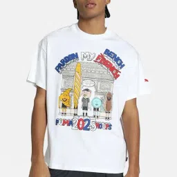 Puma White Cotton Relaxed Fit Graphic Sports T-Shirt-image-38