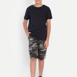 PUPPET-NX Boys Camouflage Printed Mid-Rise Cargo Shorts image 5