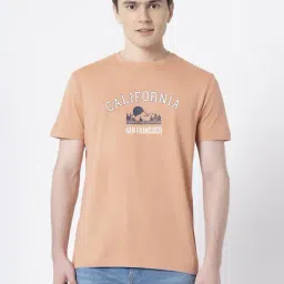 Red Tape Light Orange Cotton Regular Fit Printed T-Shirt-image-24