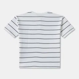 R&B Boys Ivory Cotton Striped T-Shirt image 2