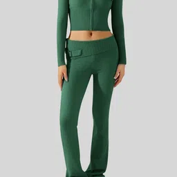 LULU & SKY Women Bootcut Ribbed Waist Trousers-picture-27
