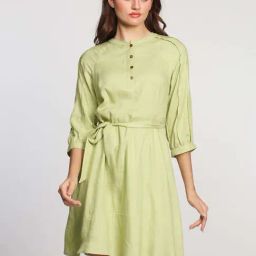Zink London Green A-Line Dress-picture-4