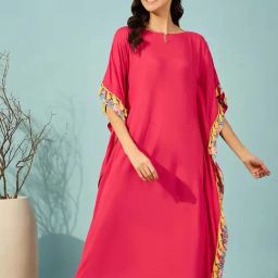 The Kaftan Company Red Solid Kaftan-picture-40