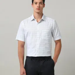 Arrow White Cotton Regular Fit Checks Shirt-image-48
