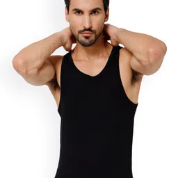 OXYZONE Breathability Basic Innerwear Vests ALONA _BLACK image 1