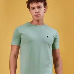 3BROS Men Self Design Round Neck Cotton Slim Fit T-shirt-image-54