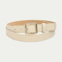 Ginger By Lifestyle Beige Synthetic Waist Belt For Women-image-0