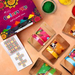 CraftVatika Green And Yellow 5 Pieces Eco Friendly Holi Colors-picture-28