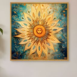 Myntra Elegant Homes Blue & Beige Abstract Stretched Canvas Framed Painting Wall Art-picture-30