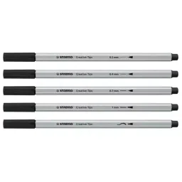 Stabilo CREATIVE TIPS ARTY Black Set Black for Artists, Students, Hobbyists, 89/5-1-20 (Set of 5) image 5