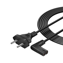 FEDUS 2-Pin L-Shape Universal Replacement AC Power Cord Cable Black 3 m-picture-25
