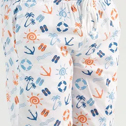 CHILINS Boys Floral Printed Regular Fit Mid-Rise Cotton Bermuda Shorts image 5