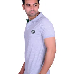 LA MILANO Men Polo Collar Applique Slim Fit T-shirt image 3