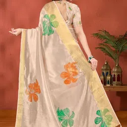 Faishonhouse Woven Design Silk Blend Mysore Silk Saree image 2