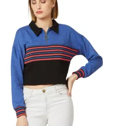 Miss Chase Blue Striped Sweatshirt-image-27
