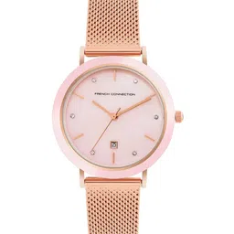 French Connection Women Embellished Dial & Stainless Steel Bracelet Style Straps Analogue Watch FCP51RGM-picture-22