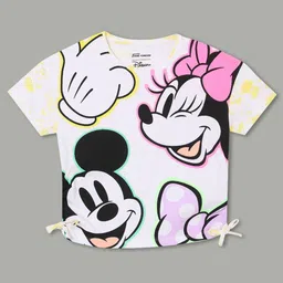 Fame Forever by Lifestyle Girls Mickey Mouse Graphic Printed Round Neck Cotton T-shirt-picture-57